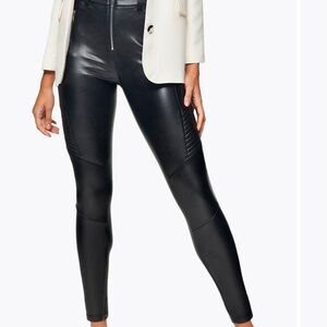 Topshop Black Faux Moto Skinny Pants